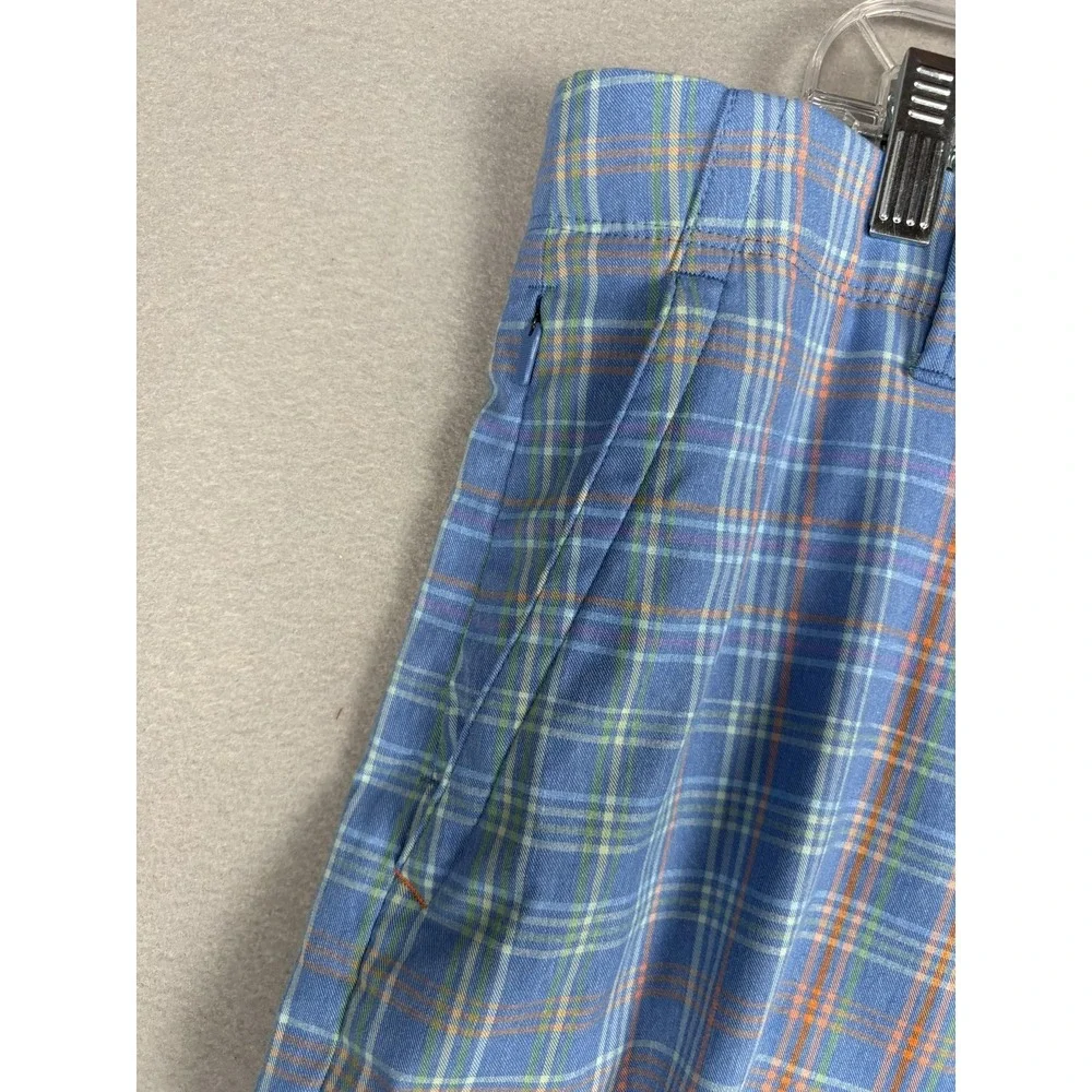 Tommy Bahama On Par La Vida Check Shorts Mens 38 Blue Plaid Chino 9 Inseam